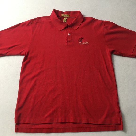 #GG Cross Creek Chimney Rock Golf Course/Napa Valley Polo Shirt Mens Large Red - Picture 7 of 7